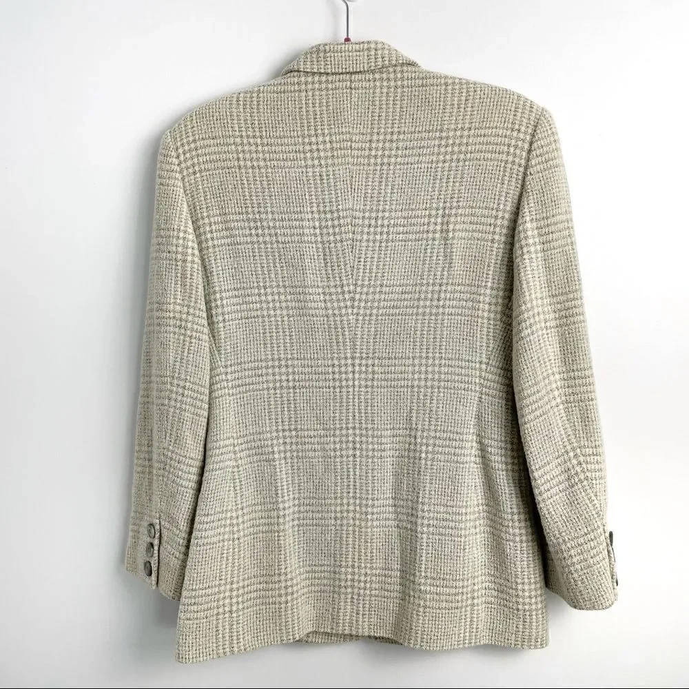 Escada Plaid Wool Blend Blazer - Picture 5 of 13